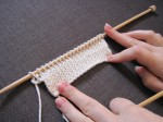 Stockinette knit stitches